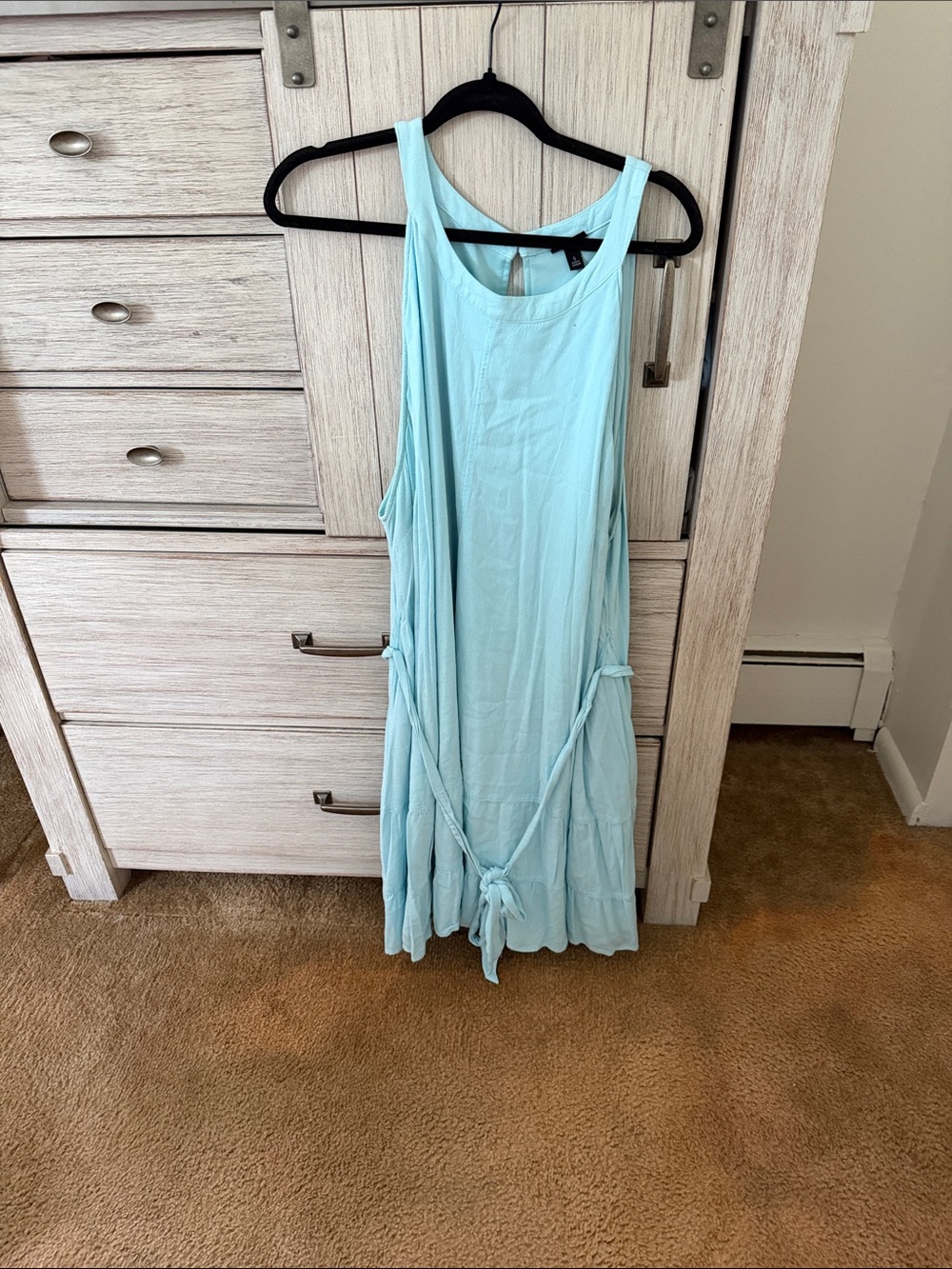 torrid Light Blue Sleeveless Tie-Front Midi Dress